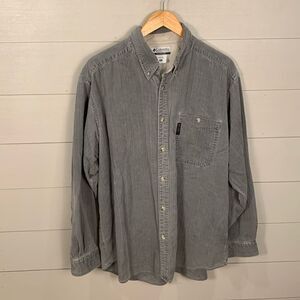 Columbia grey thin vertical corduroy XL button down long sleeve